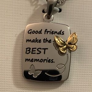 Hallmark Necklace with Gold Butterfly and Silver Chain. NWOT